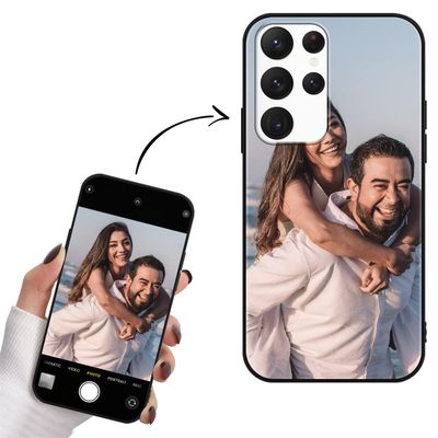 Yoedge Personalized Phone Case for Samsung Galaxy S22 Ultra 5G, Customizable with Your Own Photo, Image, or Text, Black, 6.8"