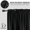 DONREN 30 in. Long Blackout Curtains, 2 Panels, Thermal Insulating Tier Curtains for Small Bathroom Windows with Rod Pocket, Black, 52 in. Wide view 4