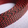 1 m Multicolor Insulated PET Braided Cable Sleeve, 6 mm, Black/Red view 1