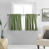 DONREN 2-Panel Blackout Tier Curtains for Small Windows, Cabinet Curtains with Rod Pocket, Sage Green, 132 x 91 cm view 1