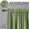 DONREN 2-Panel Blackout Tier Curtains for Small Windows, Cabinet Curtains with Rod Pocket, Sage Green, 132 x 91 cm view 2