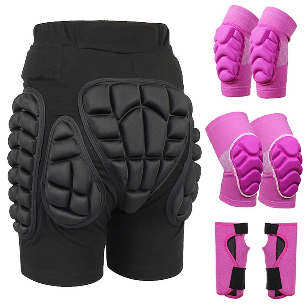 YILIN Padded Hip Protection Shorts for Kids, 3D Crash Pads for Snowboarding and Skating, B2, Size L