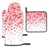 Oven Mitts and Pot Holders, Hearts, 3-Piece Set view 1