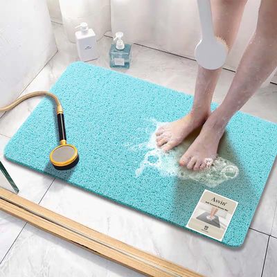 Asvin Soft Textured PVC Bathtub Mat, 24 x 32 in, Phthalate-Free, Non-Slip with Drain, Green