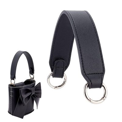 WADORN 33.5 cm Black PU Leather Purse Strap with Platinum Buckles