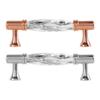 SYDARSYN 2-Pack Crystal Drawer Pulls, 128 mm Hole Spacing, Clear Glass and Brass view 2