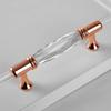 SYDARSYN 2-Pack Crystal Drawer Pulls, 128 mm Hole Spacing, Clear Glass and Brass view 3