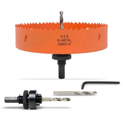 VIKITON 159 mm Bi-Metal Hole Saw with Arbor for Metal, Wood and Plastic