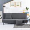 Hiseng Armless 3-Seater Sofa Cover, Stretch Slipcover, Dark Gray, 120–155 cm view 1