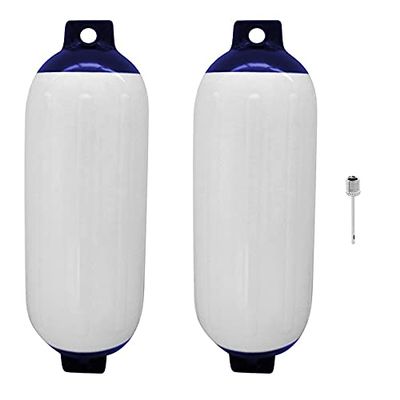 Dellx 2-Piece Inflatable PVC Buoys, Hunting Fender Protection, Ribbed Bumper Accessory