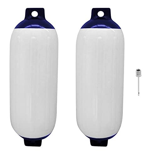 Dellx 2-Piece Inflatable PVC Buoys, Hunting Fender Protection, Ribbed Bumper Accessory