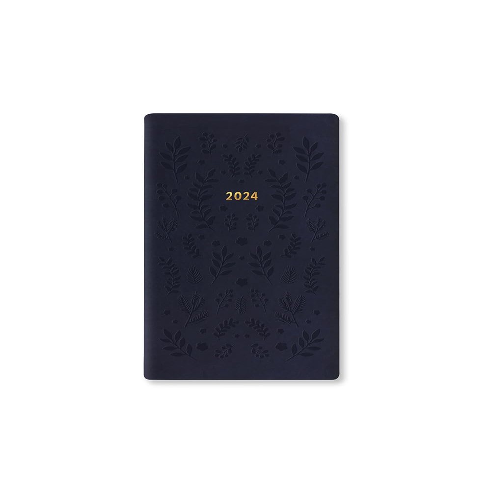 Letts of London Woodland Medium Pocket Week-to-View Diary, Multilingual, Navy, 2024