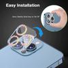 YSJJZRL 1-Pack Glitter Tempered Glass Camera Lens Protector, 9H Ultra HD, Scratch-Resistant, for iPhone 12/12 Mini/12 Pro/12 Pro Max, Black view 4