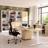 bm Manual Height-Adjustable Desk 120 x 80 cm, Gray with White Frame view 2