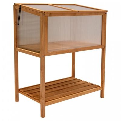 Grindi Abelia Cold Frame Greenhouse with Wooden Cover, 90 x 50 x 93 cm