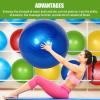 4-Pack 26-Inch Yoga Exercise Balls, 65 cm, Burst-Resistant Fitness Balls with Foot Pump, Red/Green/Blue/Yellow view 4