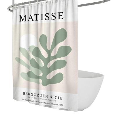 BYJING Art Henri Matisse Modern Aesthetic Shower Curtain, Green Gradient, 153 x 183 cm