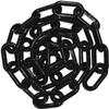 Black Parking Bollards with Plastic Barrier Chain and 2 S-Hooks view 1