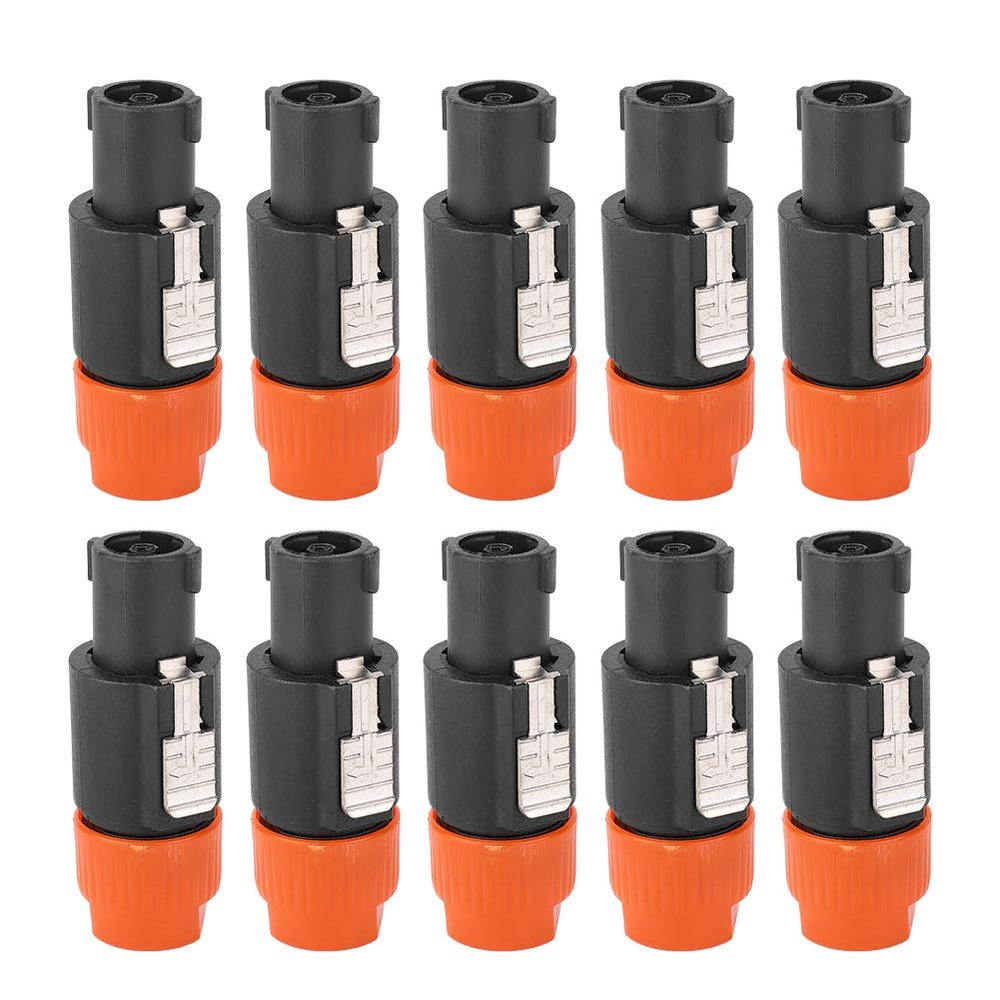 LIYJTK 10-Pack C-NL4FC 4-Pole Waterproof Speaker Connectors, Orange