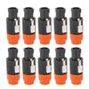LIYJTK 10-Pack C-NL4FC 4-Pole Waterproof Speaker Connectors, Orange view 1