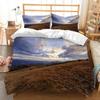 huitutu Meadow Duvet Cover Set 200 x 200 cm, Brown Grass, Colorful Sky and Cloud Pattern view 1