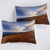 huitutu Meadow Duvet Cover Set 200 x 200 cm, Brown Grass, Colorful Sky and Cloud Pattern view 3