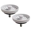 Kitchen Sink Drain Strainer, Stainless Steel, 74 mm, White, 2-Pack view 1