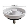 Kitchen Sink Drain Strainer, Stainless Steel, 74 mm, White, 2-Pack view 3