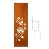 D&L Lasertec Rust-Finish Metal Garden Privacy Screen, 160 x 50 cm, Rose Flowers, incl. Ground Anchors view 1