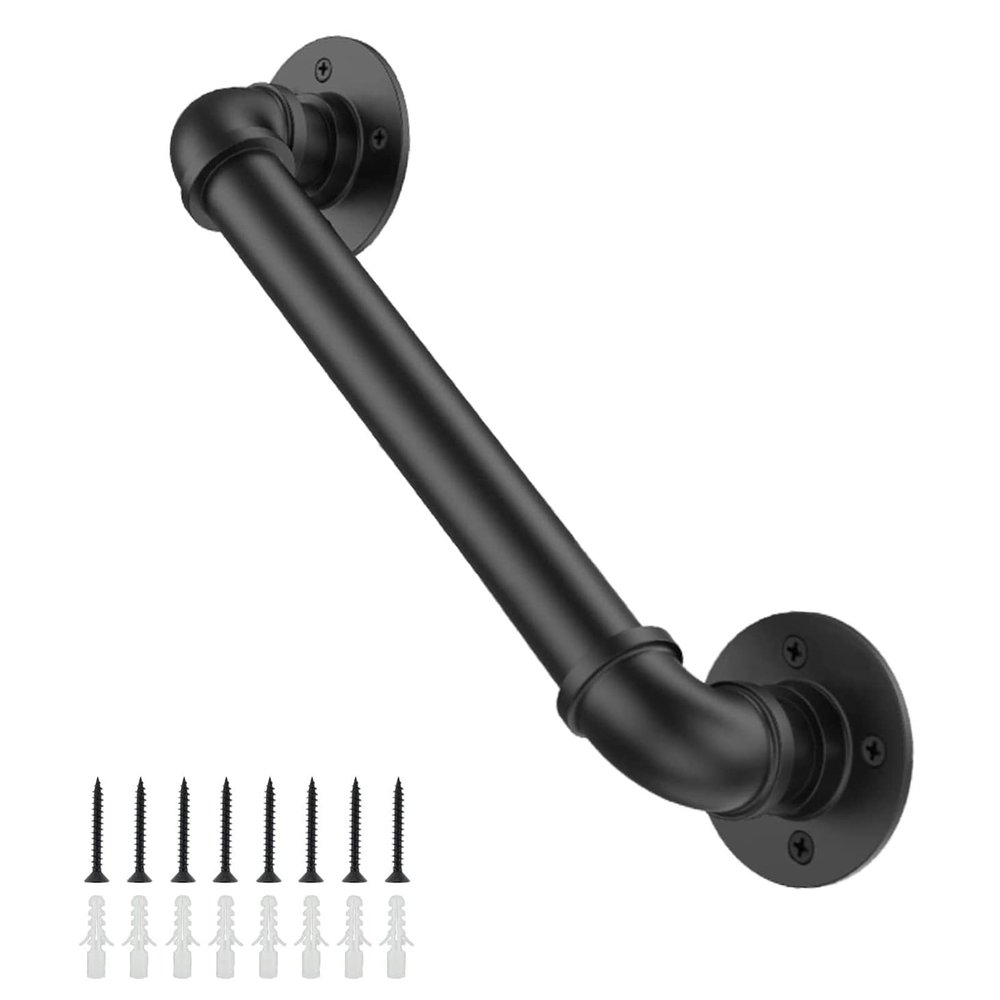 Complete Stair Handrail Bracket Set, Black Metal, 500 cm