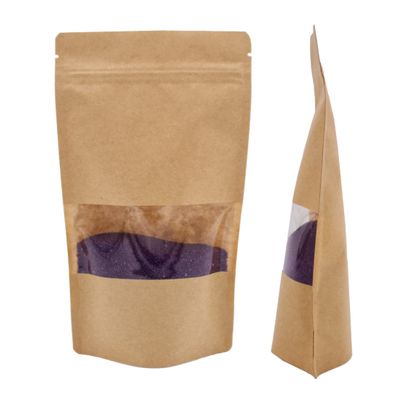 Lacers Kraft Paper Stand-Up Pouches with Window, Brown, 250 ml (1000)