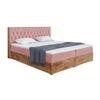 MEBLINI Lofty 6 Box Spring Bed with Storage, Mattress & Topper, 120 x 200 cm, H3, Pink Velvet view 2