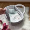 Doll Carrying Bag for 35–40 cm Dolls, Gray, Cotton, Washable (35–40 cm, Blue No. 10) view 3