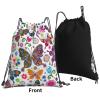 ASEELO Beer Drawstring Backpack, Waterproof, Spring Flowers & Butterflies, One Size view 2