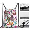 ASEELO Beer Drawstring Backpack, Waterproof, Spring Flowers & Butterflies, One Size view 4