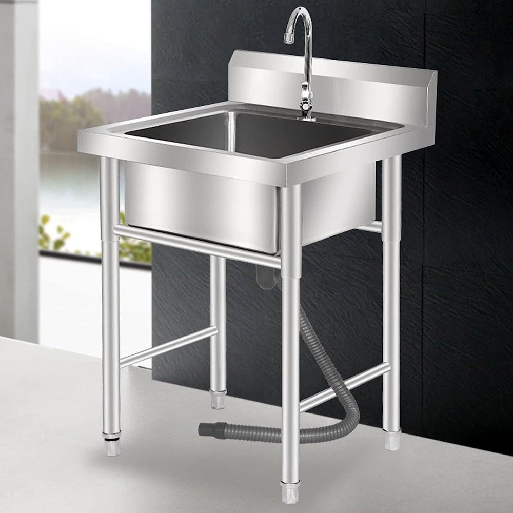 304 Stainless Steel Kitchen Sink with Faucet and Stand