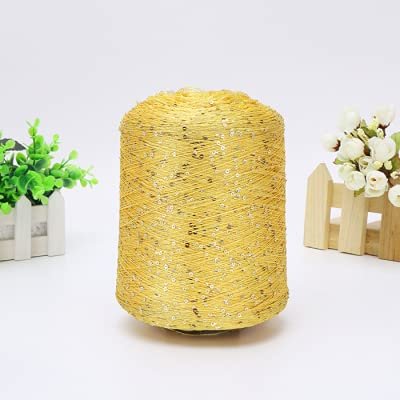 Crochet Yarn for Knitting - Polyester Yarn with Sequins, 500 g, Loops, Lurex Large Coil