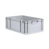 PROREGAL Value Pack 10x Eurobox NextGen Grip with Lid and 4 Black Sliding Snap Latches, 22 x 40 x 60 cm, 44 L, Gray, Closed Handles view 2