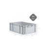 PROREGAL Value Pack 10x Eurobox NextGen Grip with Lid and 4 Black Sliding Snap Latches, 22 x 40 x 60 cm, 44 L, Gray, Closed Handles view 4