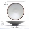 Retro Handmade Large Round Dinner Plates, 8-Piece Set view 2