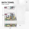 ALTEKO Happy Campers Printed Absorbent Cotton Towel, Fluffy, Soft and Skin-Friendly, for Bathrooms, Hotels, and More view 4