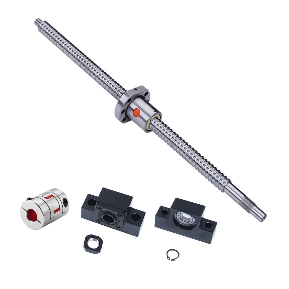 Coavoo SFU2010 2300 mm Ball Screw, C7, 10 mm Lead, with EK15/EF15 Supports and 8 × 12 mm Coupling Kit
