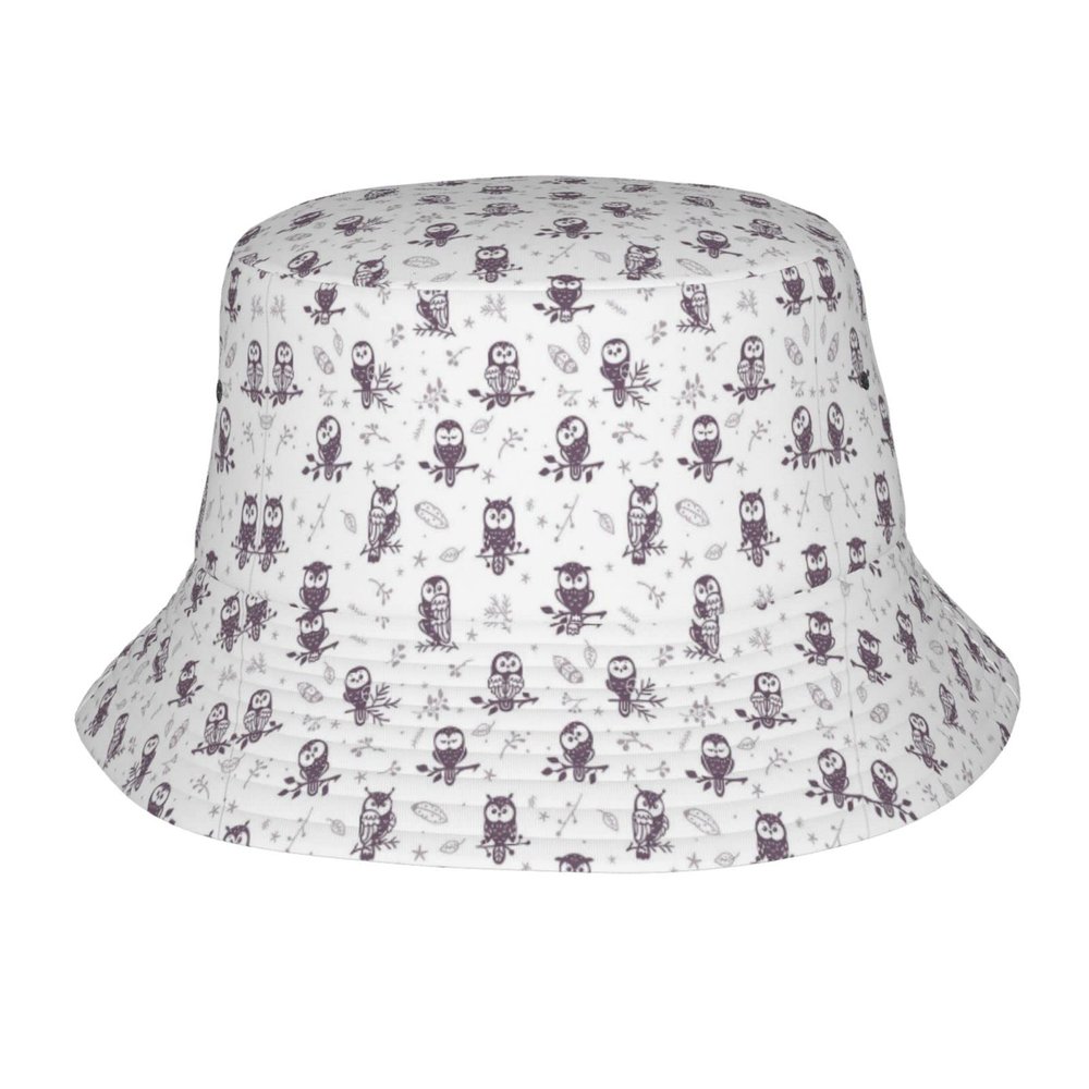 KIDINN Magical Witch Bohemian Owl Print Reversible Bucket Hat, Unisex One Size