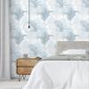 GAULAN 500680812 Nonwoven Wallpaper, Durable, Washable, Flowers and Cactus in Gray and Light Blue, DIN A4 Sample view 1