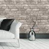 GAULAN 680895 Washable Light Gray and Black Brick Wall Wallpaper, 10 m x 0.53 m view 1