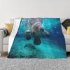 Ocean Animal Manatee Ultra-Soft Flannel Blanket, Lightweight and Warm view 1