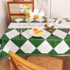 Chickwin Washable PVC Tablecloth, Waterproof Checkerboard Plaid, Green and White, 100 x 160 cm view 2