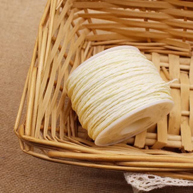 5 Rolls of 30-Meter Natural Raffia Straw Yarn for Summer Crafts