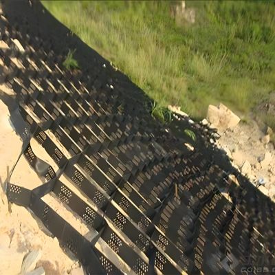 5 cm High HDPE Gravel Grid, 5.5 x 10 m, Black