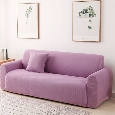 Stretch Sofa Slipcover, Purple, 1-Seater, 90–140 cm